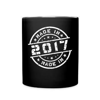 Geburtsjahr Geburtstag Born In - Made in 2017 - Tasse einfarbig - Schwarz - Vorne