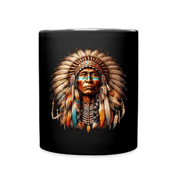 Amérindien Peau rouge d’Amérique - Mug uni - noir - Devant