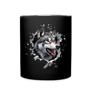 Drôle de chien-loup - Mug uni - noir - Devant