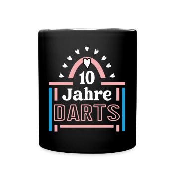Darts Jubiläum 10 Jahre Trainerin Dart Spielerin - Tasse einfarbig - Schwarz - Vorne