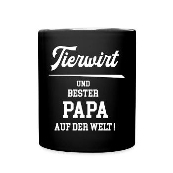 Tierwirt Bester Papa Vatertag Geburtstag Bauer - Tasse einfarbig - Schwarz - Vorne