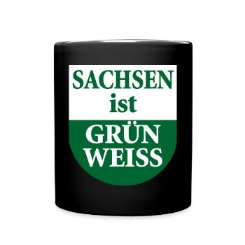 La Saxe est un drapeau vert blanc de l’État - Mug uni - noir - Devant