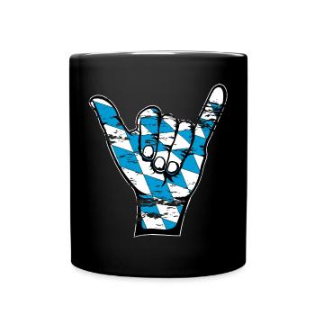 Bavaria Flag Surfing Symbol used - Full Colour Mug - black - Front