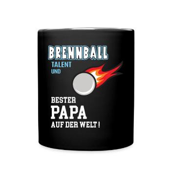 Brennball Bester Papa Vater Vatertag Geburtstag - Tasse einfarbig - Schwarz - Vorne