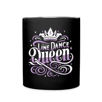 Line Dancing Line Dance Queen Frauen - Tasse einfarbig - Schwarz - Vorne