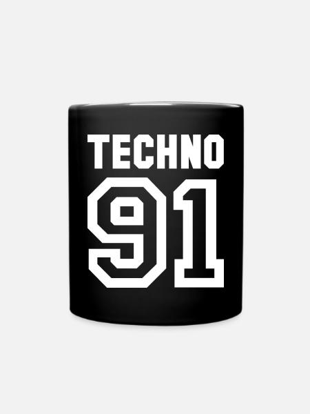 TECHNO Rave 90er Raver - Tasse einfarbig - Schwarz