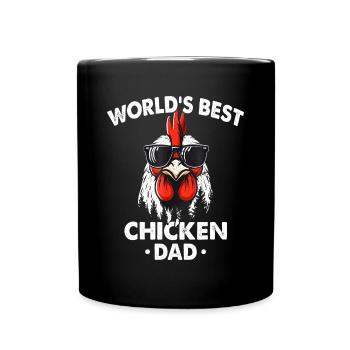 Der beste Hühnervater der Welt - Tasse einfarbig - Schwarz - Vorne