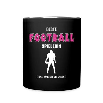 Football Spielerin Beste Footballerin Geburtstag - Tasse einfarbig - Schwarz - Vorne