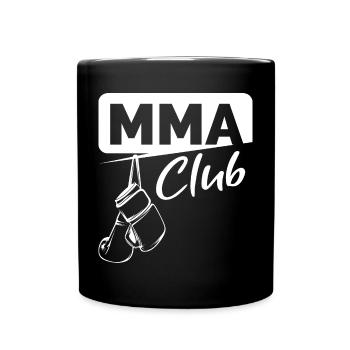 MMA Club Martial Arts Gym Dojo FIghter Logo icon - Full Colour Mug - black - Front