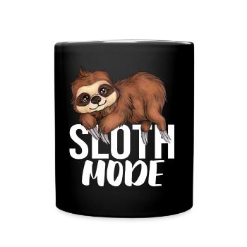 Sloth Mode Süßes Chibi Faultier Sloth Geschenk - Tasse einfarbig - Schwarz - Vorne