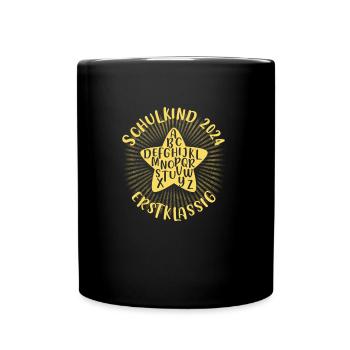 Bye Bye Kindergarten ABC Schulkind 2024 - Tasse einfarbig - Schwarz - Vorne