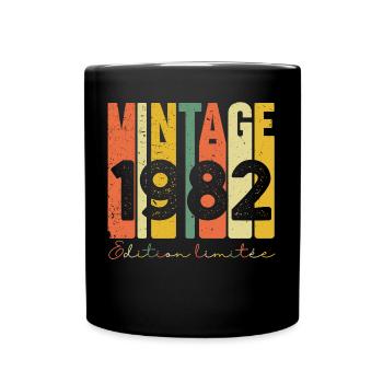 Vintage 1982 cadeau année de naissance 1982 rétro - Mug uni - noir - Devant