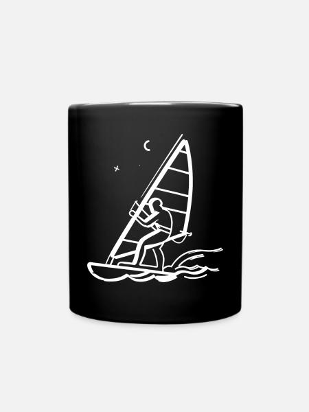 Windsurfen Line Art - Tasse einfarbig - Schwarz