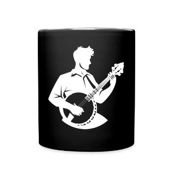 Banjospieler Zeichnung - Tasse einfarbig - Schwarz - Vorne
