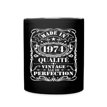 Made in 1974 vintage âge de perfection cadeau - Mug uni - noir - Devant