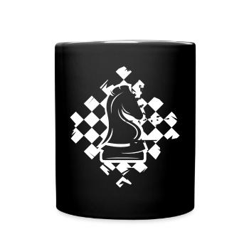 Schach Feld Knight Pferd Illustration Verein icon - Tasse einfarbig - Schwarz - Vorne