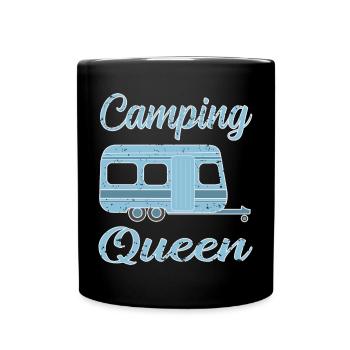 Camping in der Natur - Tasse einfarbig - Schwarz - Vorne