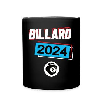 Billard 2024 Billards Billardspieler Poolbillard - Tasse einfarbig - Schwarz - Vorne