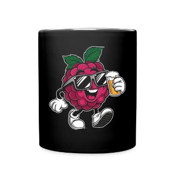 Himbeer Bier - Tasse einfarbig - Schwarz - Vorne
