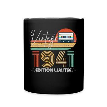 Vintage 1941 cadeau année de naissance 1941 rétro - Mug uni - noir - Devant