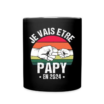 Je vais être papy en 2024 cadeau naissance vintage - Mug uni - noir - Devant