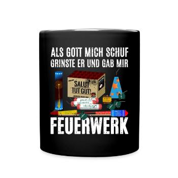 Feuerwerk Silvester - Tasse einfarbig - Schwarz - Vorne