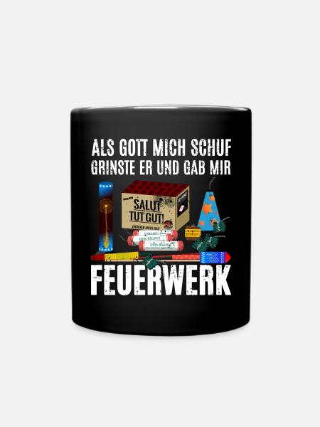 Feuerwerk Silvester - Tasse einfarbig - Schwarz