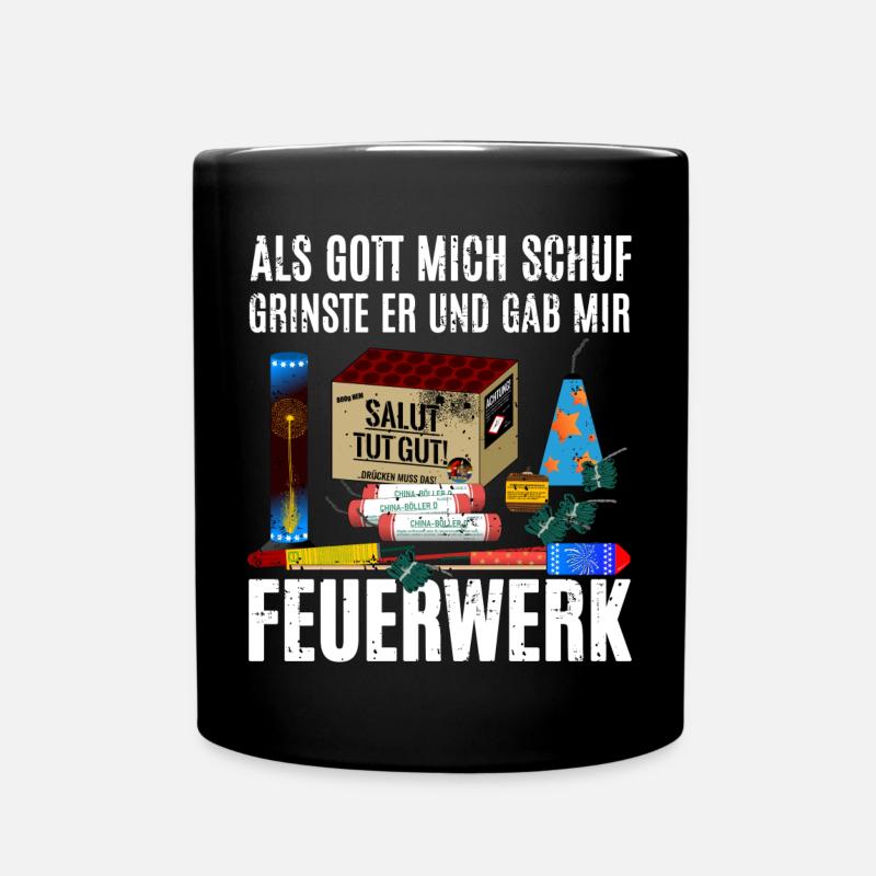 Feuerwerk Silvester - Tasse einfarbig - Schwarz
