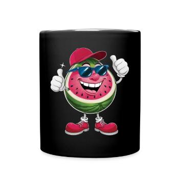 Wassermelone - Tasse einfarbig - Schwarz - Vorne