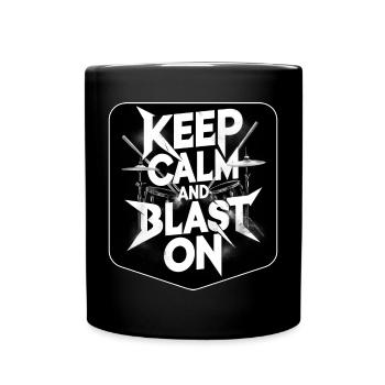 Schlagzeug Spruch Drummer Schlagzeuger Blast Beats - Full Colour Mug - black - Front