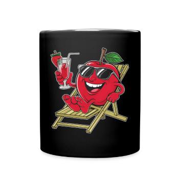 Apfel - Tasse einfarbig - Schwarz - Vorne