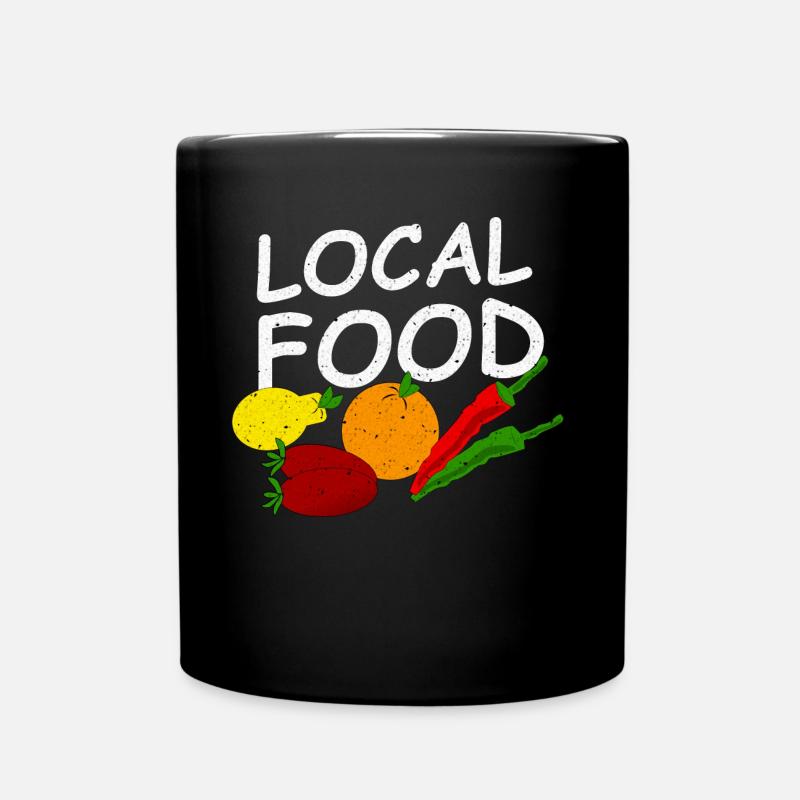 Regionales Obst und Gemüse - Tasse einfarbig - Schwarz