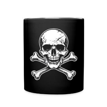 Croix crâne et os - Mug uni - noir - Devant