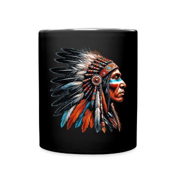 American Indian American - Full Colour Mug - black - Front