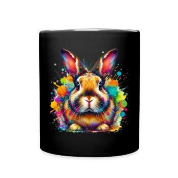 Rabbit - Full Colour Mug - black - Front