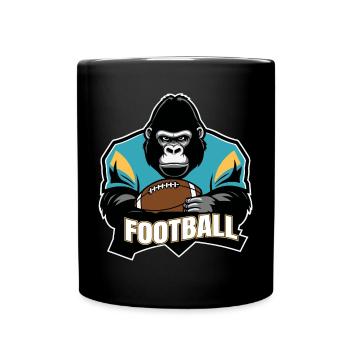Gorille du football américain - Mug uni - noir - Devant