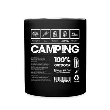 Camping im Freien - Tasse einfarbig - Schwarz - Vorne