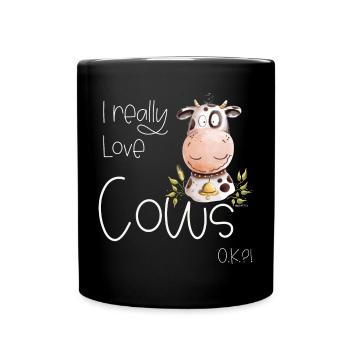 I Really Love Cows I Kuh Kühe Rind - Full Colour Mug - black - Front
