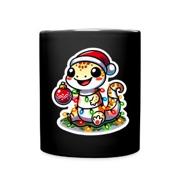 Christmas Gecko Glam - Tasse einfarbig - Schwarz - Vorne