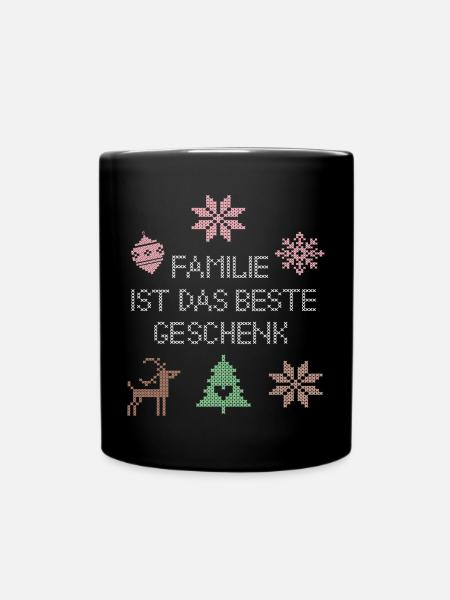 Familie ist das beste Geschenk - Tasse einfarbig - Schwarz