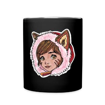 Le Petit Chaperon Rouge en petit loup - Mug uni - noir - Devant