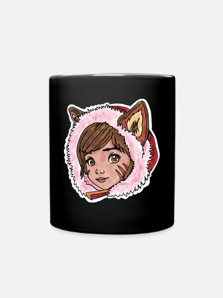 Little Red Riding Hood as a little wolf - Full Colour Mug - black