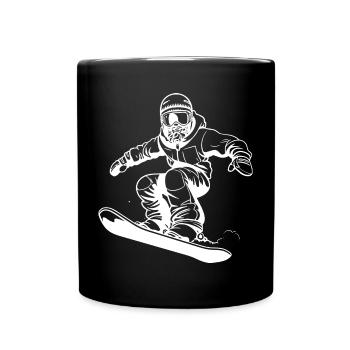 Snowboarder Sketch - Full Colour Mug - black - Front