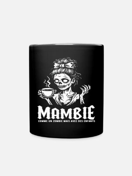 Mambie humour maman zombie cadeau fête des mères - Mug uni - noir