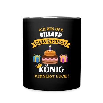 Billard König Geburtstag Spieler Trainer Geb - Tasse einfarbig - Schwarz - Vorne