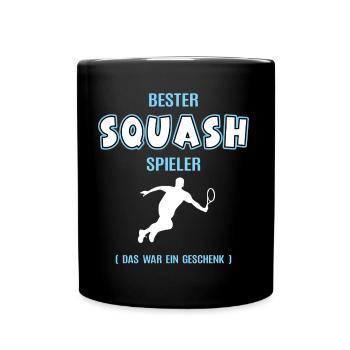 Bester Squash Spieler Squasher Squashspieler - Tasse einfarbig - Schwarz - Vorne