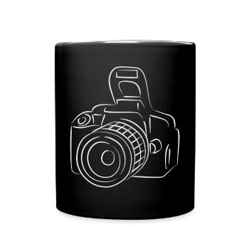 Kamera Fotografischer Linientrend - Tasse einfarbig - Schwarz - Vorne