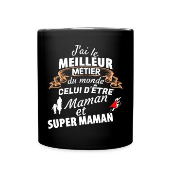 Stolz Mama Superheld - Tasse einfarbig - Schwarz - Vorne