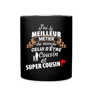 Cousin quotes super cousin very fun - Full Colour Mug - black - Front