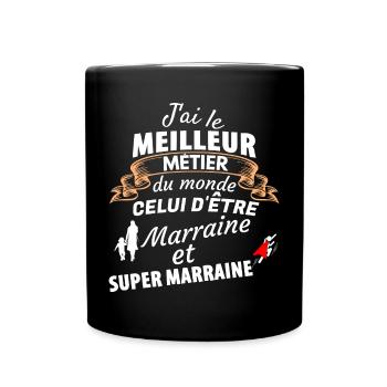 Hommage Métier Marine et Super Maman - Mug uni - noir - Devant